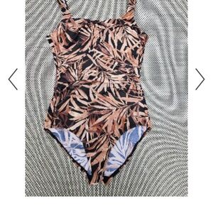 Lands' End Tropical Leaf One-Piece Swimsuit